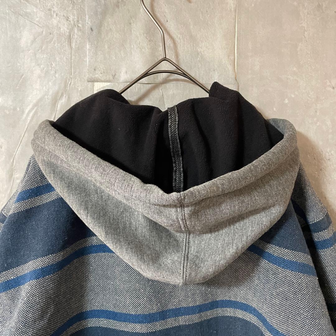 Burtonバートンスキーウェアスノーボードジャケットパーカー紺青ブルーボーダー