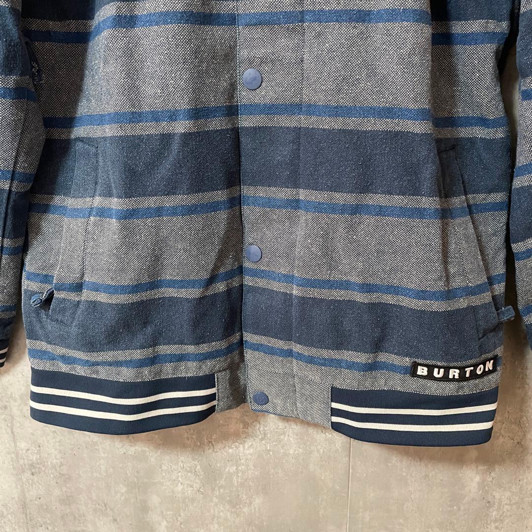 Burtonバートンスキーウェアスノーボードジャケットパーカー紺青ブルーボーダー