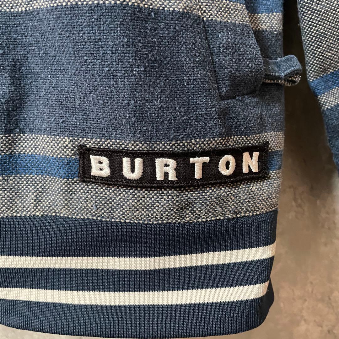Burtonバートンスキーウェアスノーボードジャケットパーカー紺青ブルーボーダー