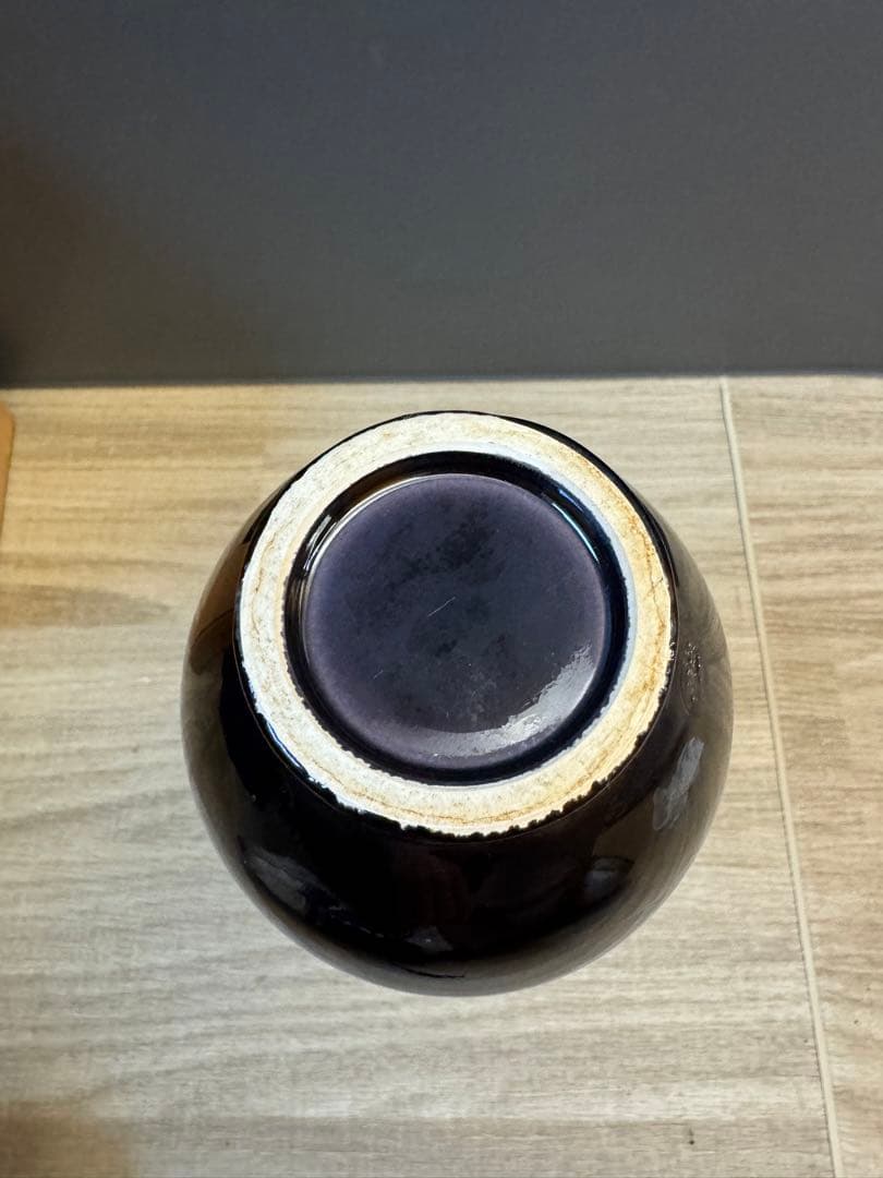 1512 【茶道具】中村翠嵐 紫交趾 鶴首花入　未使用