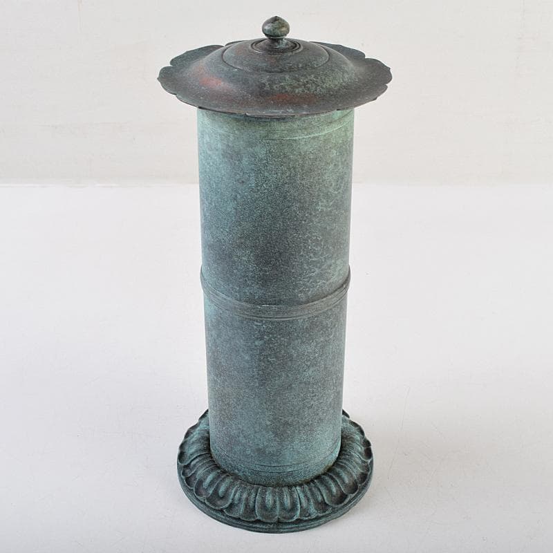 仏教美術　一ノ瀬宗辰作　青銅　経筒　共箱　U　R9520B