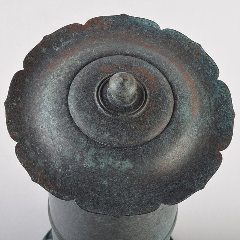 仏教美術　一ノ瀬宗辰作　青銅　経筒　共箱　U　R9520B