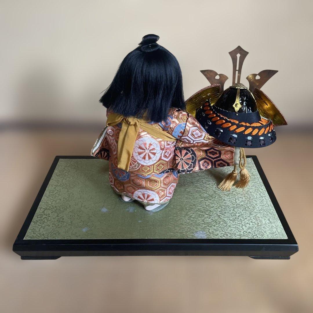 御所人形 初陣 玉童作 兜付き