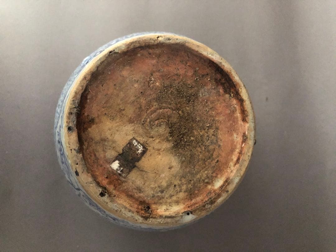 中国骨董古美術　青花人物文　壺　アンティーク