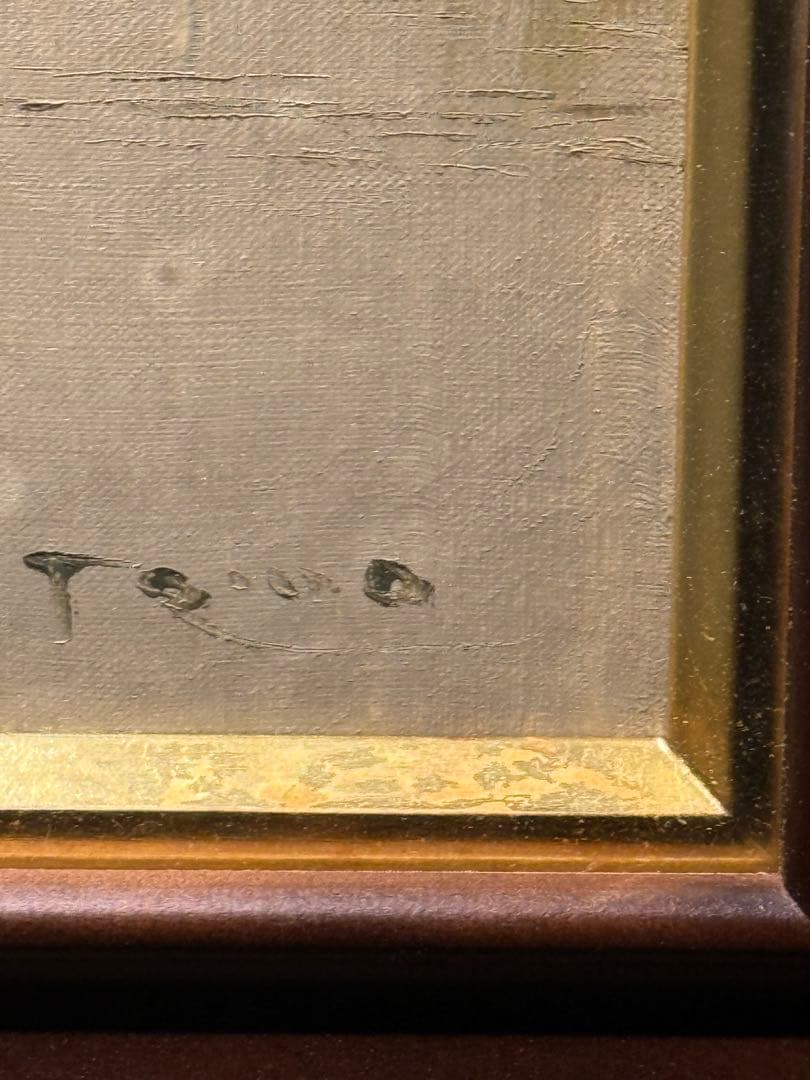 リアリズム　林朝路【あさがすみ】肉筆油彩画