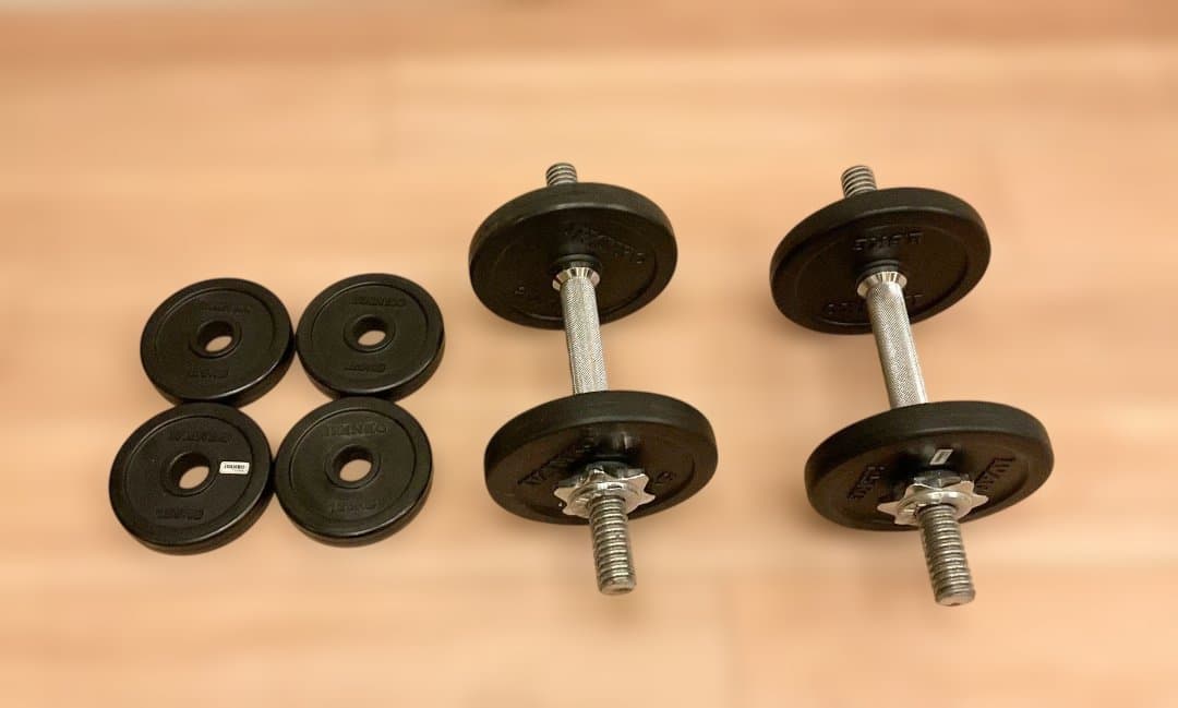 IVANKO 　ラバーダンベル　シャフト　1.25kg×4枚　2.5kg×4枚