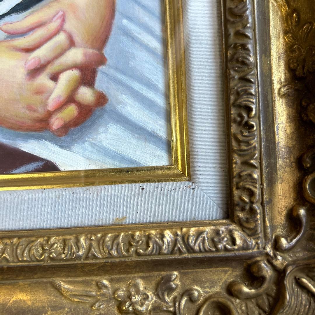 絵画　油彩画　女性　鶴村義美　「いこう」