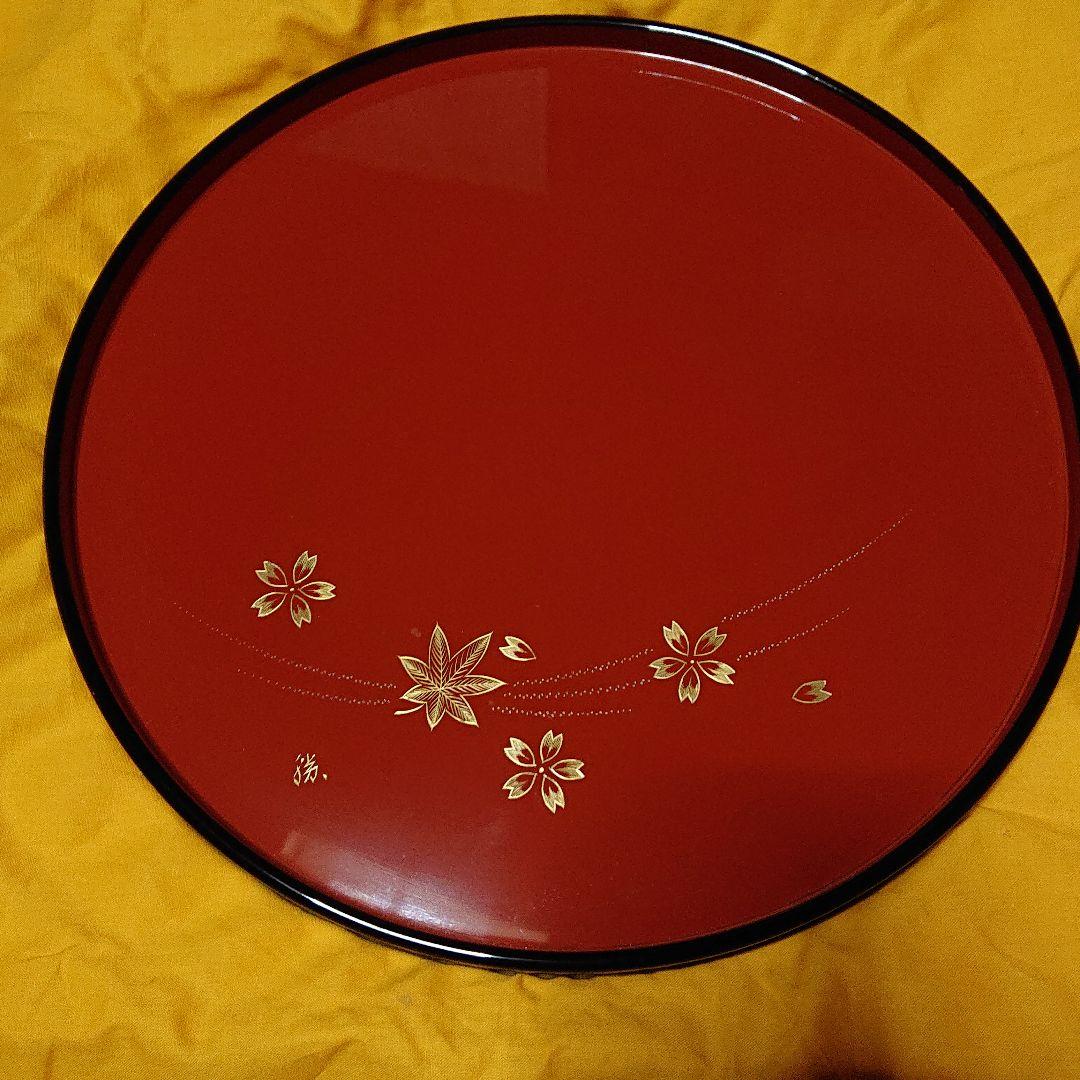 高級輪島塗わじま龍作・丸盆春秋・未使用品☆価格交渉ＯＫ☆