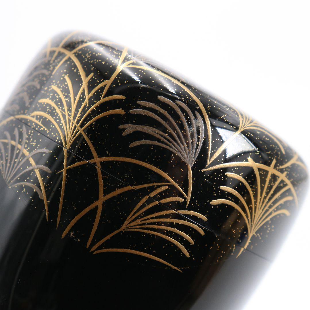 田中宗凌作 月に芒 中棗 武蔵野蒔絵 茶道具 共箱　V999