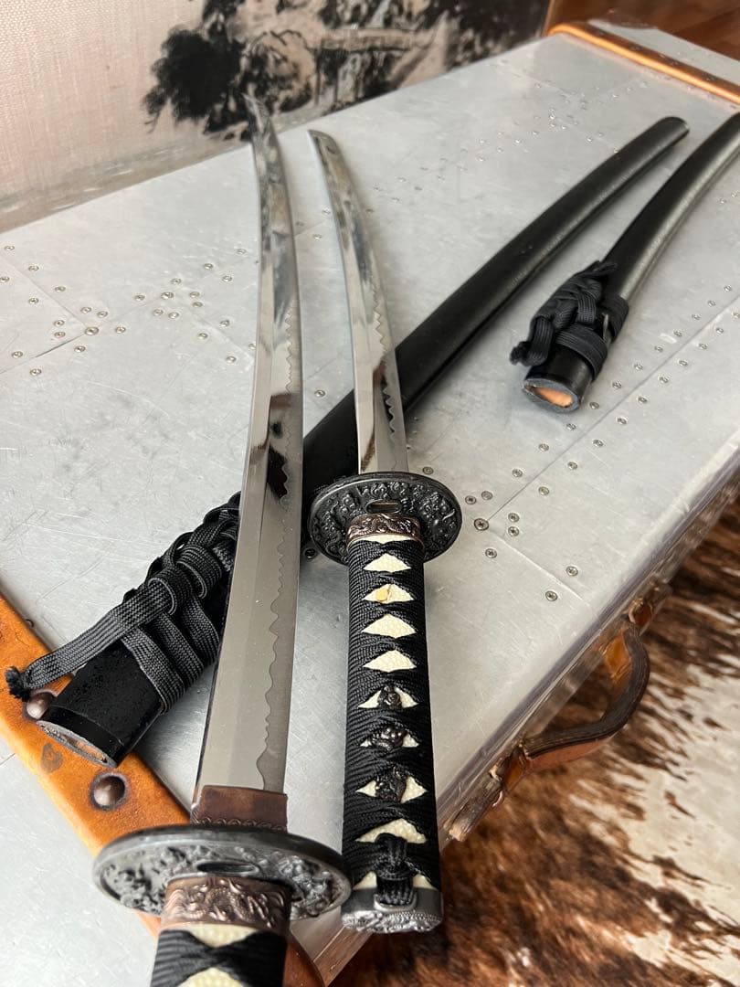 日本刀 2本セット 黒色 模造刀 大小セット