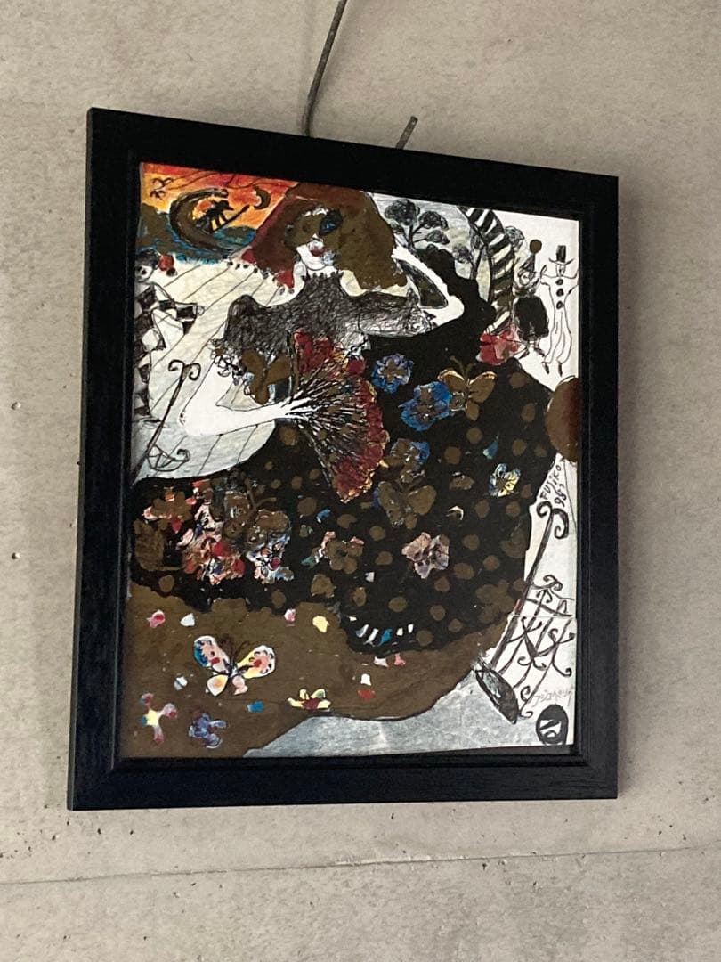 フジ子・ヘミング　アート 絵画　ベニスのカーニバル　フジコヘミング 額装 サイン