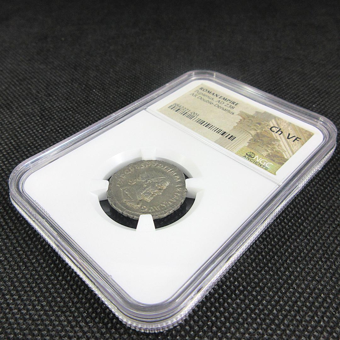 古代ローマ プピエヌス ダブルデナリウス 銀貨 NGC アンティーク 