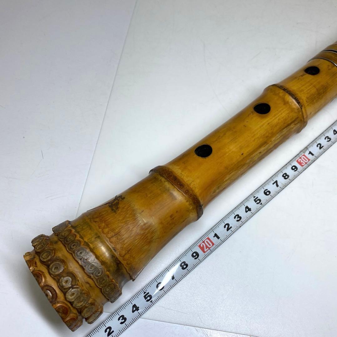 竹風在銘　銀三線尺八　54.5cm 東N7-1025①