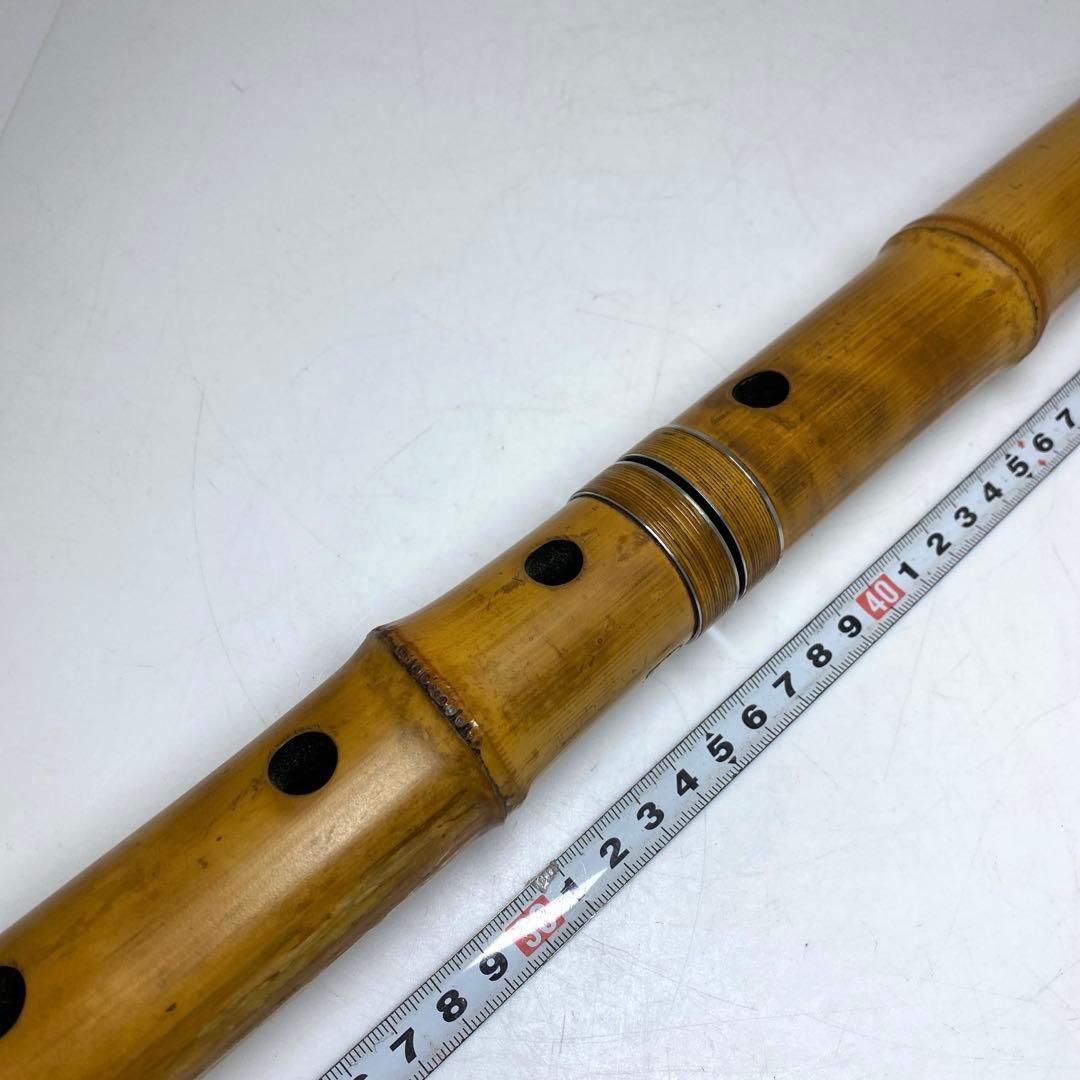 竹風在銘　銀三線尺八　54.5cm 東N7-1025①