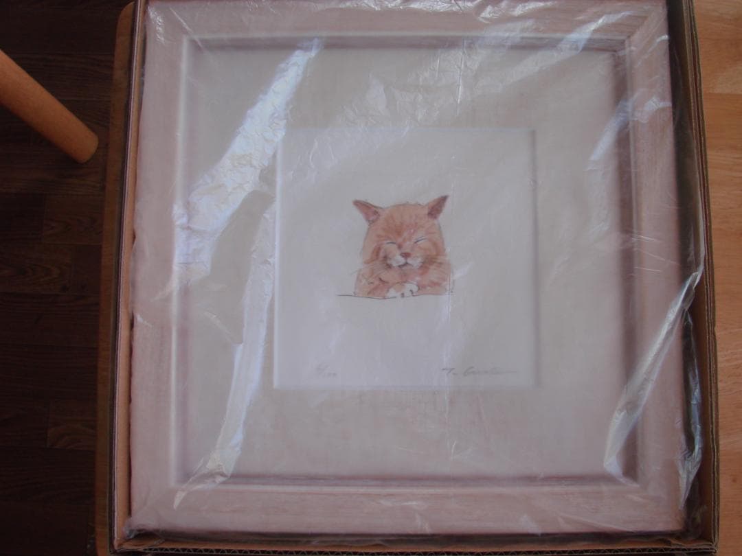 主は誰　榎木孝明　版画ジクレー（ねこ）6/100　サイン入り