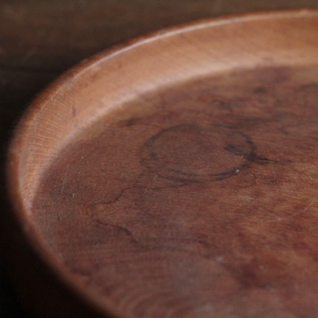 佳き木肌の くりぬき盆 No.5 古道具 アンティーク