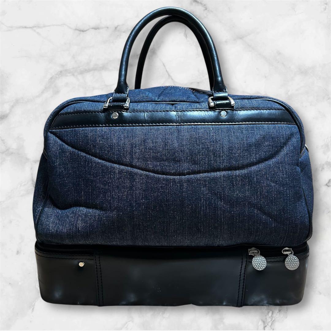 ✨希少✨EVISU エビス　ゴルフ　ボストンバッグ デニム×レザー