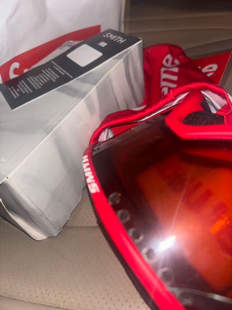 Smith ゴーグル Supreme コラボ x レッド