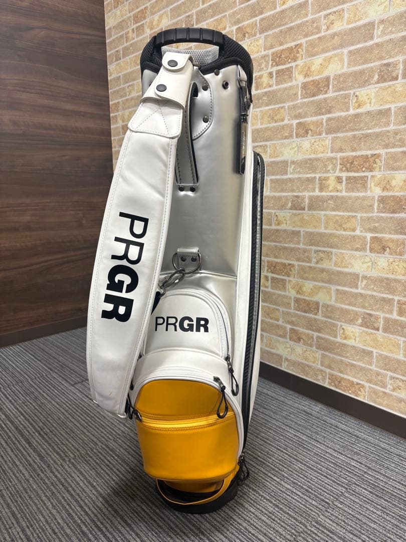 【最終セール】PRGR キャディバッグ ホワイト/イエロー