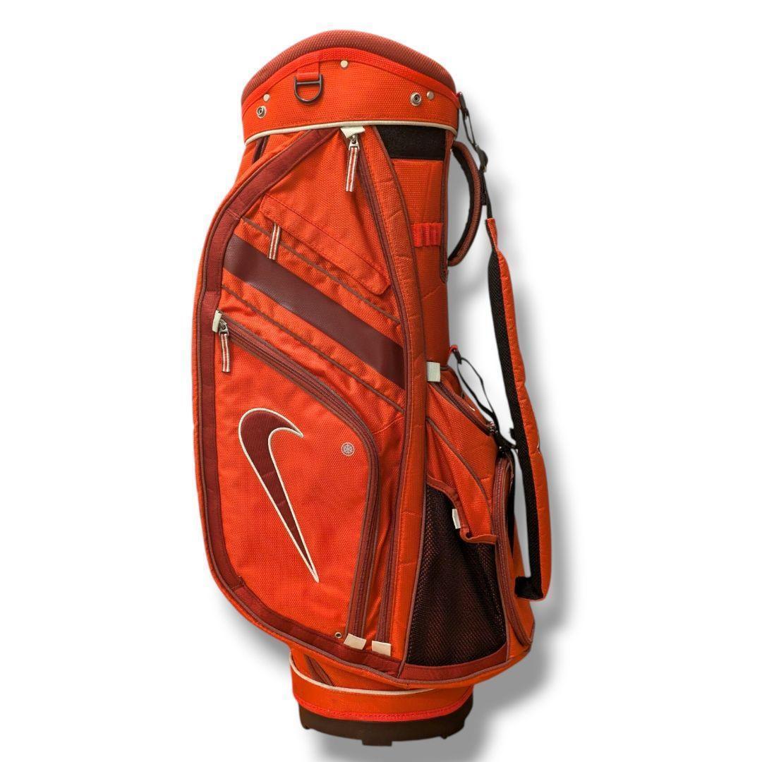 【廃盤品】ナイキ ゴルフ キャディバッグ 14分割 カート型 希少 赤 フード付