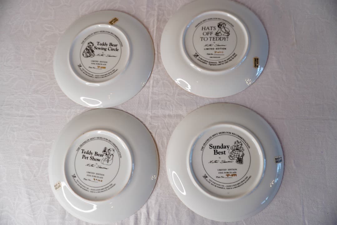 Franklin Mint テディベア 絵皿 4枚セット コレクションプレート