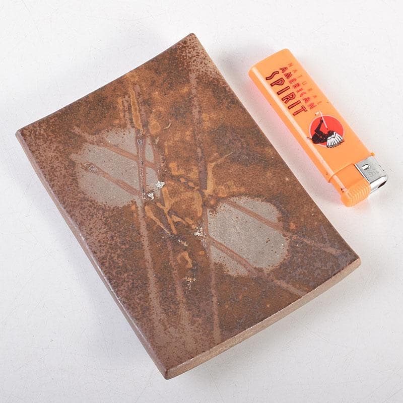 和食器　備前焼　石野充信造　銘々皿　五客　共布共箱　V　R8847