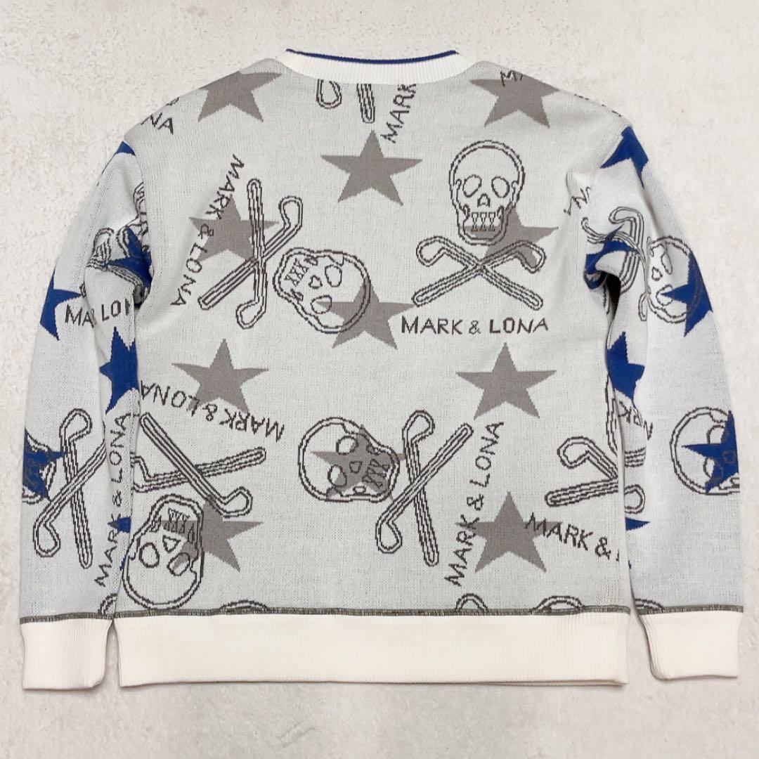 極美品　近年　マークアンドロナ　ニット　裏地付　防風　スニード　スター　星　総柄