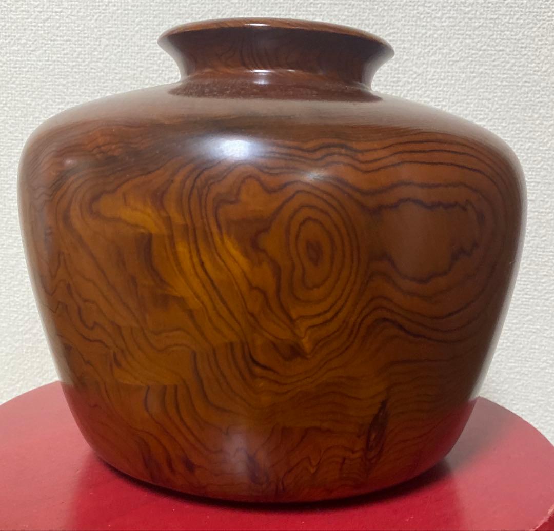 SALE！　屋久杉　世界遺産　無垢　木製装飾用花瓶 茶色 専用箱なし