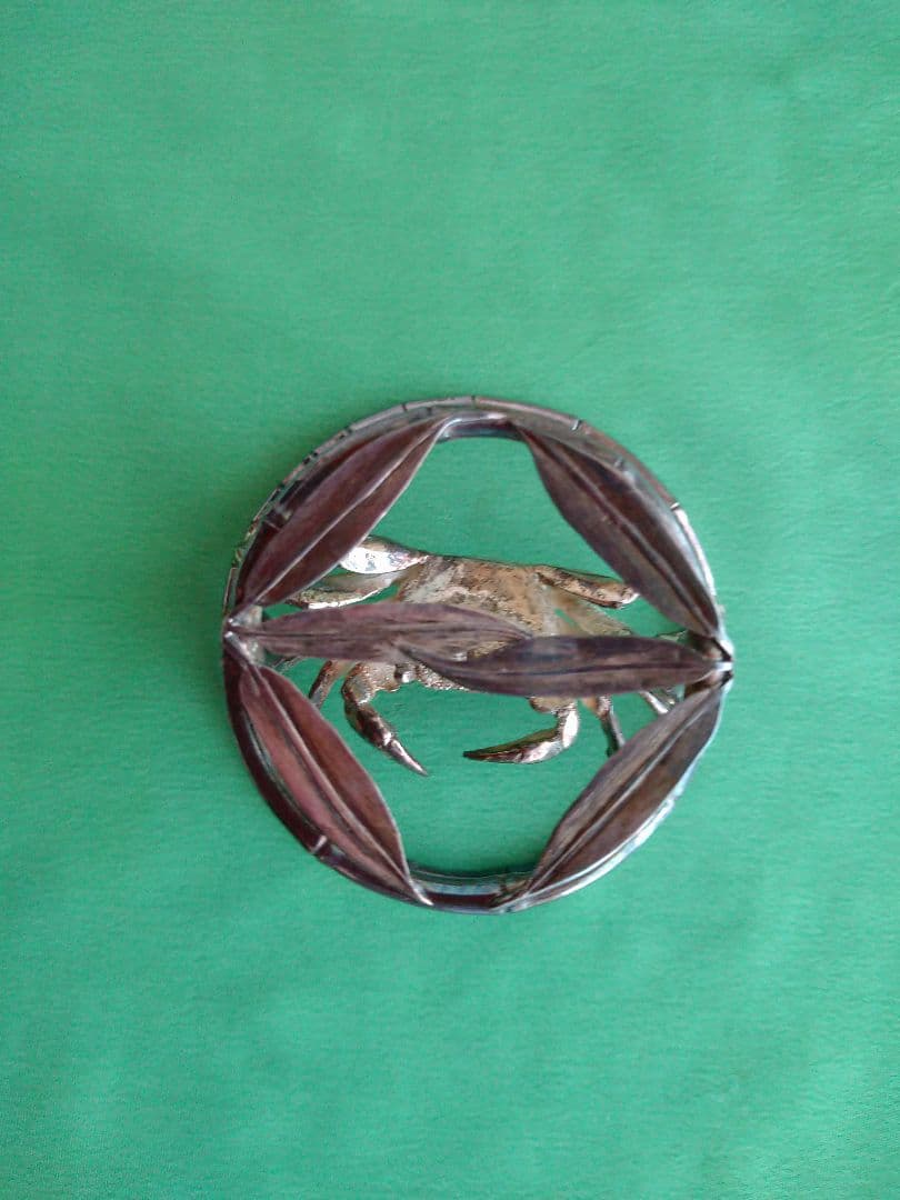 一ノ瀬宗辰　南鐐笹蟹　茶道具　蓋置　純銀製品　共箱　置物・インテリアにも