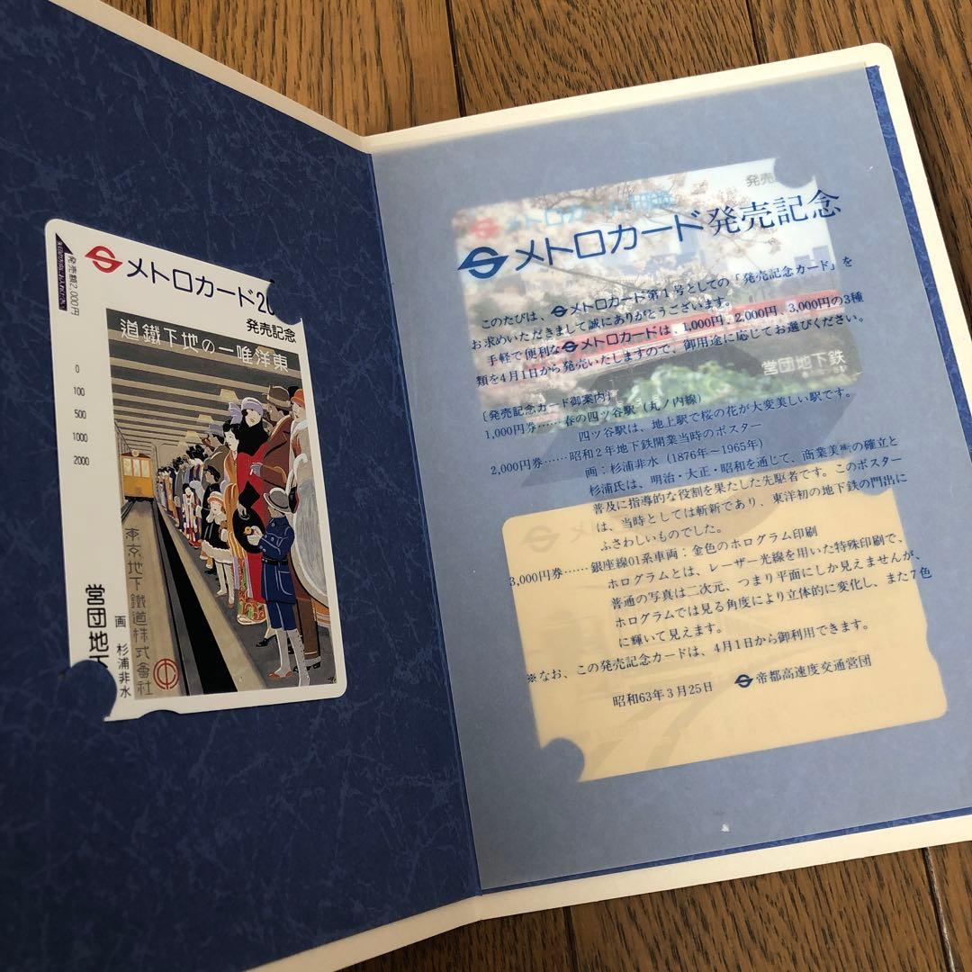 レア【新品/未使用】メトロカード 発売記念 帝都高速度交通営団 昭和レトロ