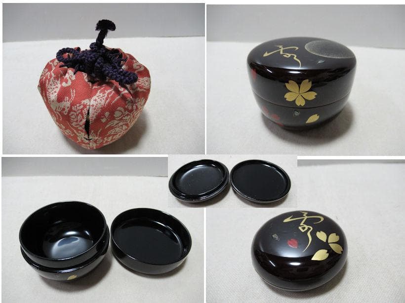 つ　蒔絵茶箱雪月花　中の道具皆揃　山中漆器　佐々木幸雪作　共箱