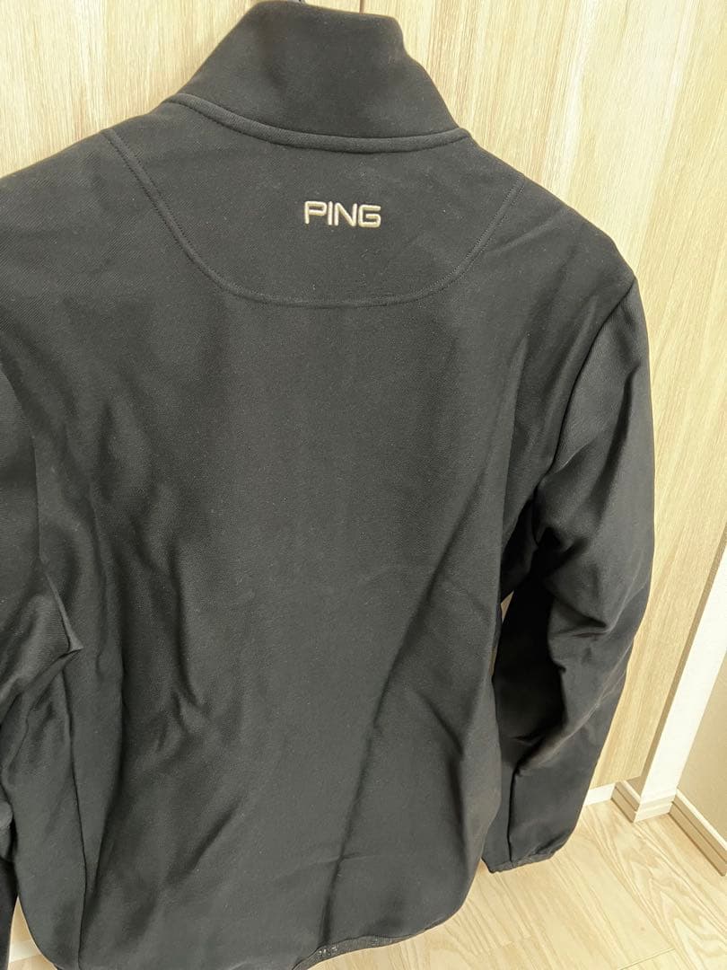 裏起毛　PING メンズ ブラック ハーフジップジャケット L