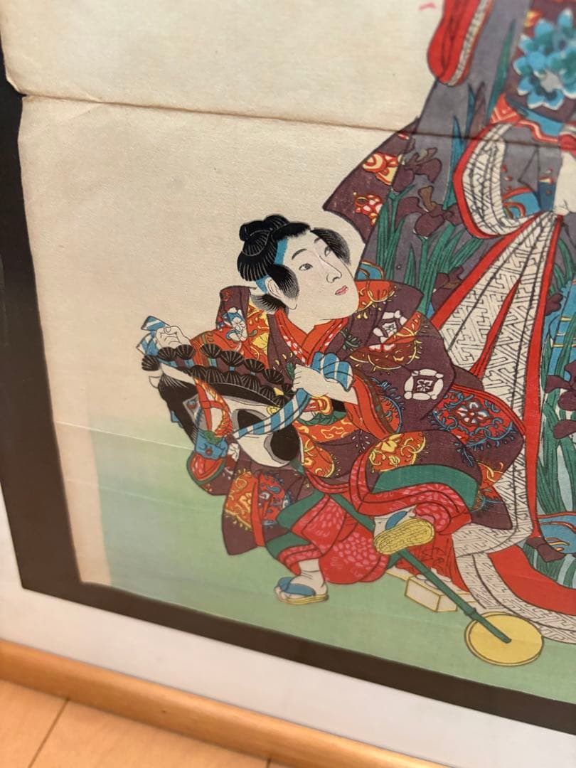 【真作】浮世絵 女性と子供