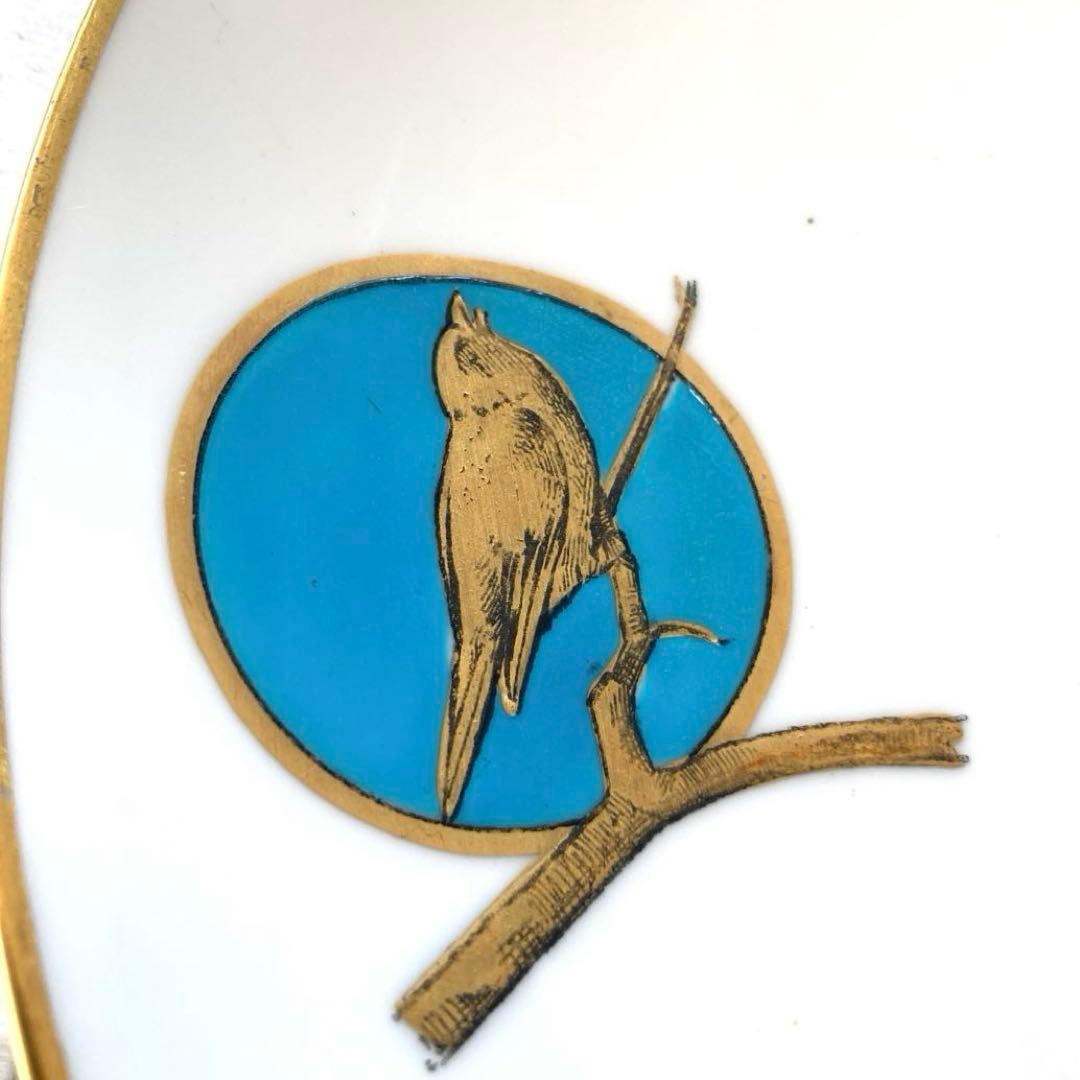 英国　John Mortlock 金彩　鳥文様　キャビネットプレート