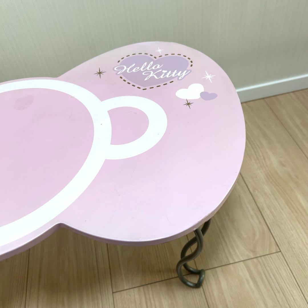 【レア】ハローキティ Vivitix リボン型ミニテーブル 折りたたみ式 猫脚