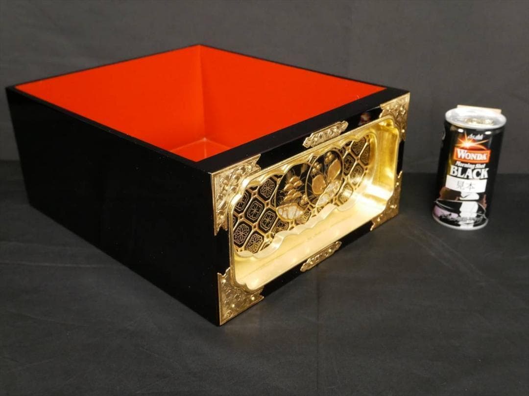 限定値下　収集品　仏壇用引出し　金具付き　本金箔　蒔絵付き　仏壇用　3131
