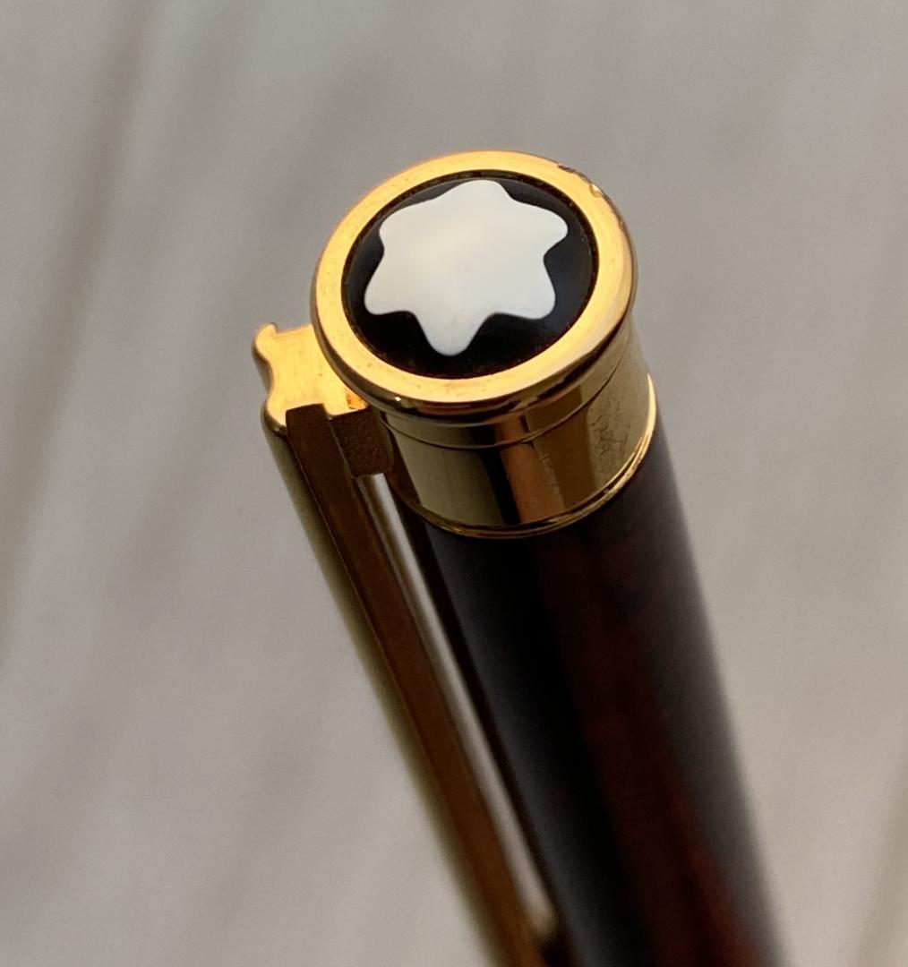 美品 極少 モンブラン マーブル レッド×ゴールドノブレス ボールペン ケース付