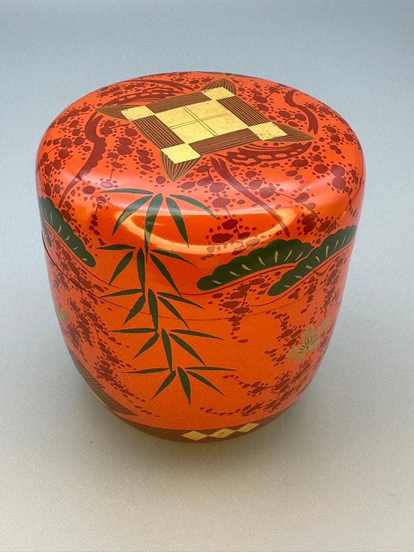 茶道具　棗　金森春次　色漆蒔絵