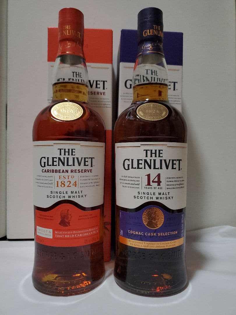 グレンリベット2本セット カリビアンリザーブ&14年コニャックカスクセレクション