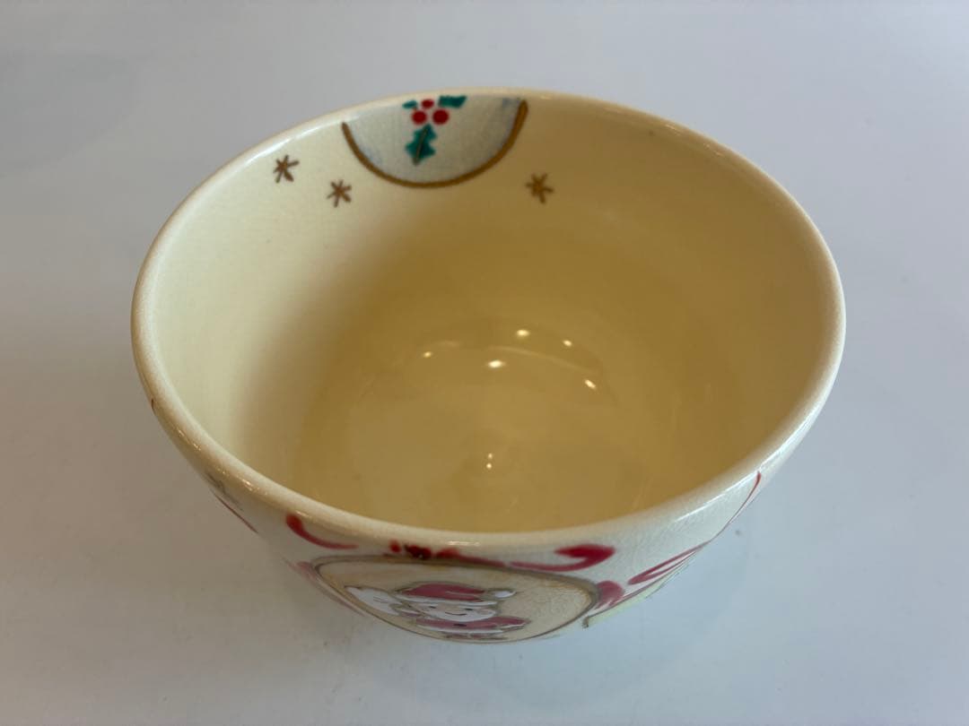 クリスマスデザイン抹茶茶碗 サンタと雪だるま