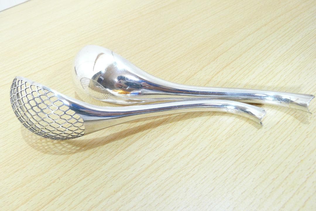 九代 中川浄益 南鐐 網透無地入子匙 銀製 55.7g 本物保証 銀食器