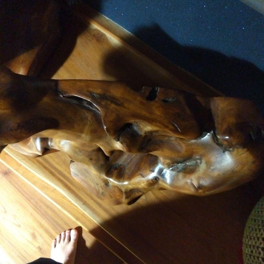 【銘木欅木彫り】銘木欅木製彫刻オブジェ椿油仕上げ　【断捨離価格】　送料込み