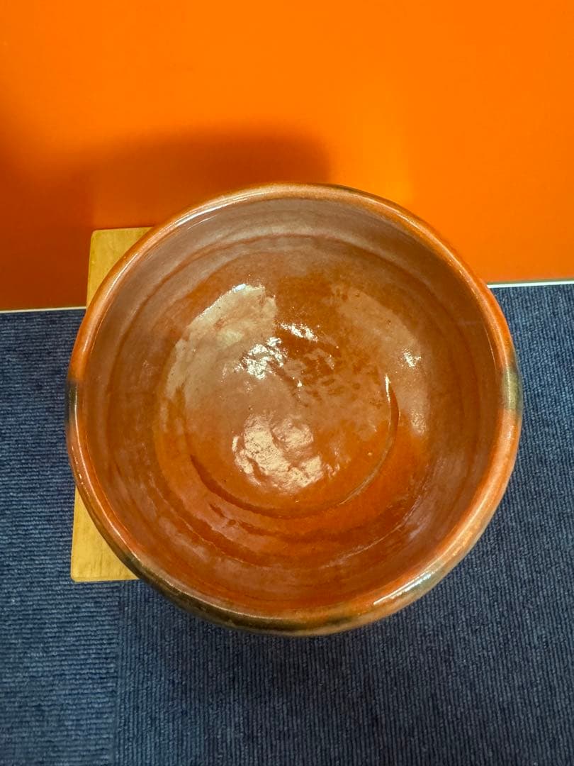 1868 京焼　清水焼　楽茶碗祥悦窯　赤楽　雪峰　茶碗　未使用