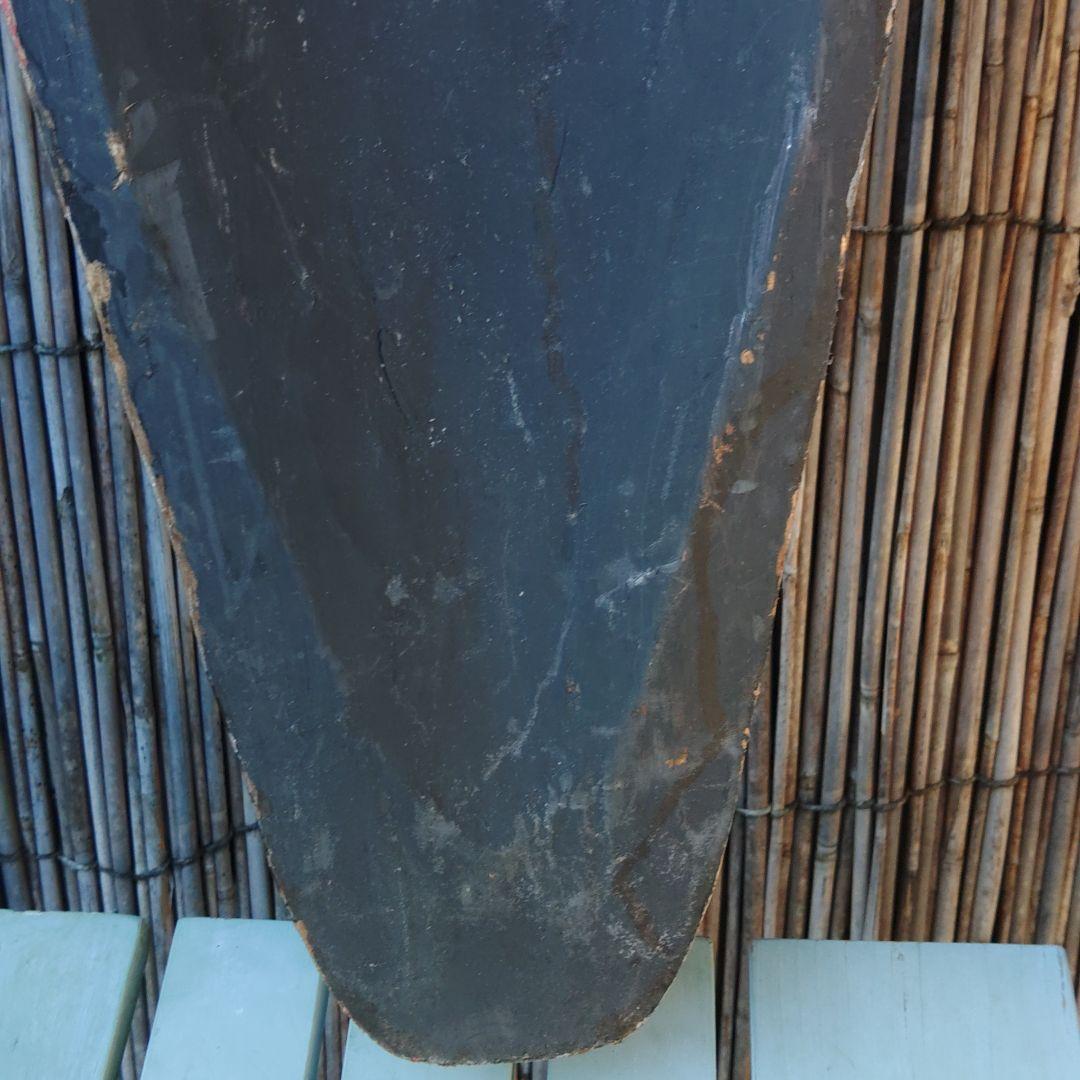 木彫面　壁掛けオブジェ　狐人面　木製　布装飾　民芸品