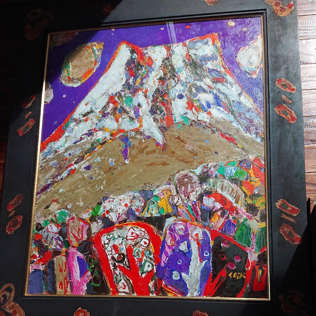 絵画  油彩本物     花咲く頃  安食慎太郎