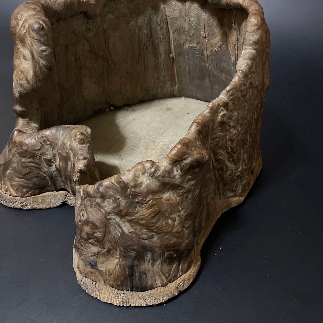 くり抜き盆火鉢　天然杢　2