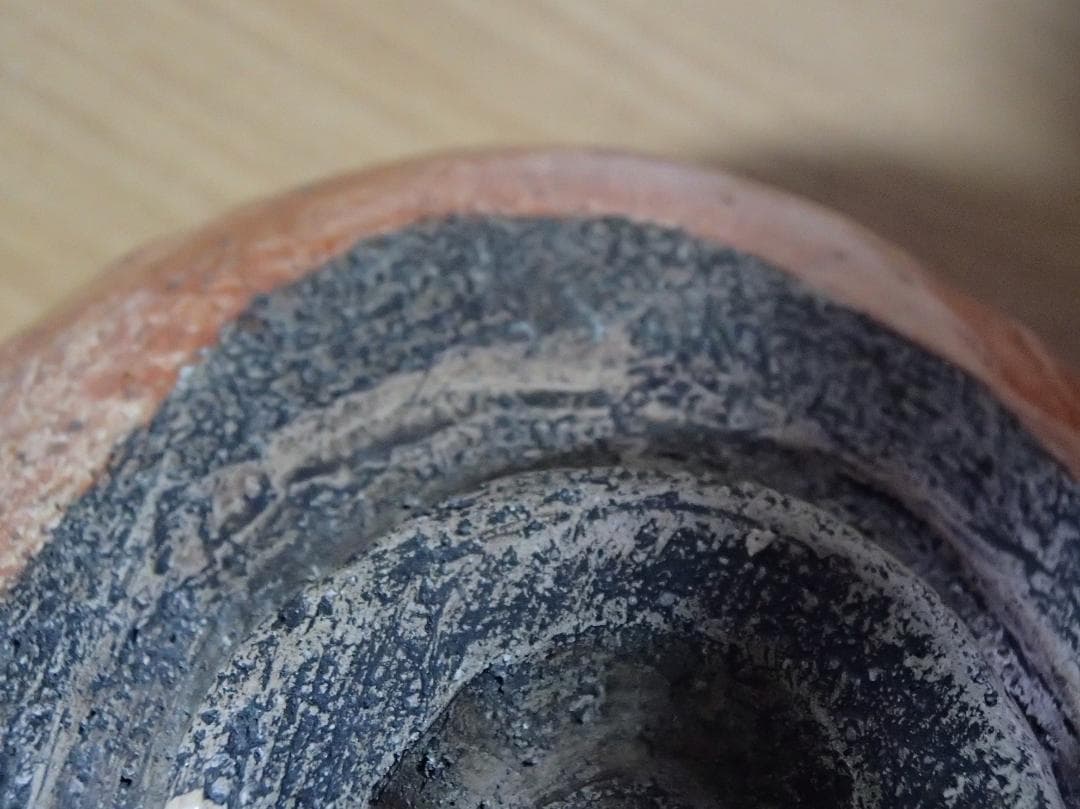 姥ヶ餅焼　赤楽　茶碗　説明文注意