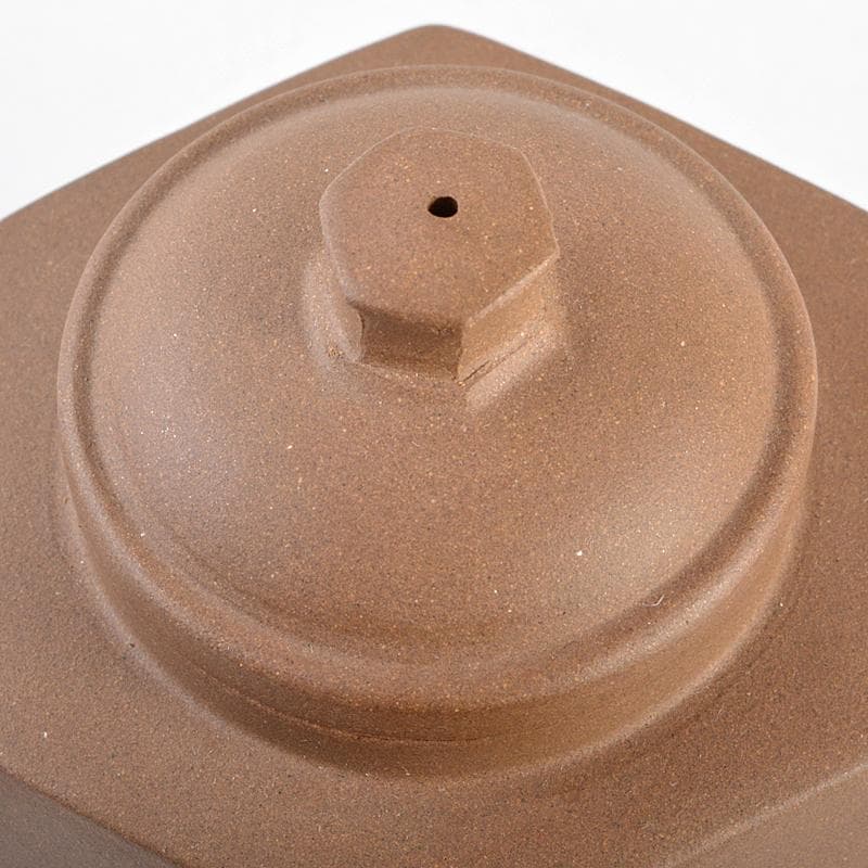 中国　小其製款　紫砂　黄泥　六角急須　茶壷　M　R5557