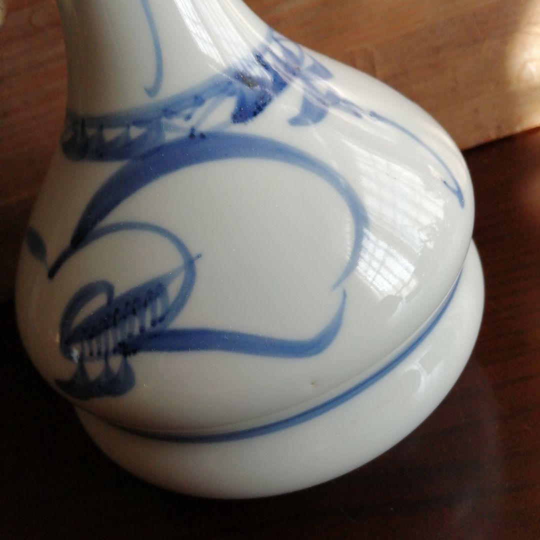 大正李朝　象耳胴締白磁花瓶　25cm　大正期