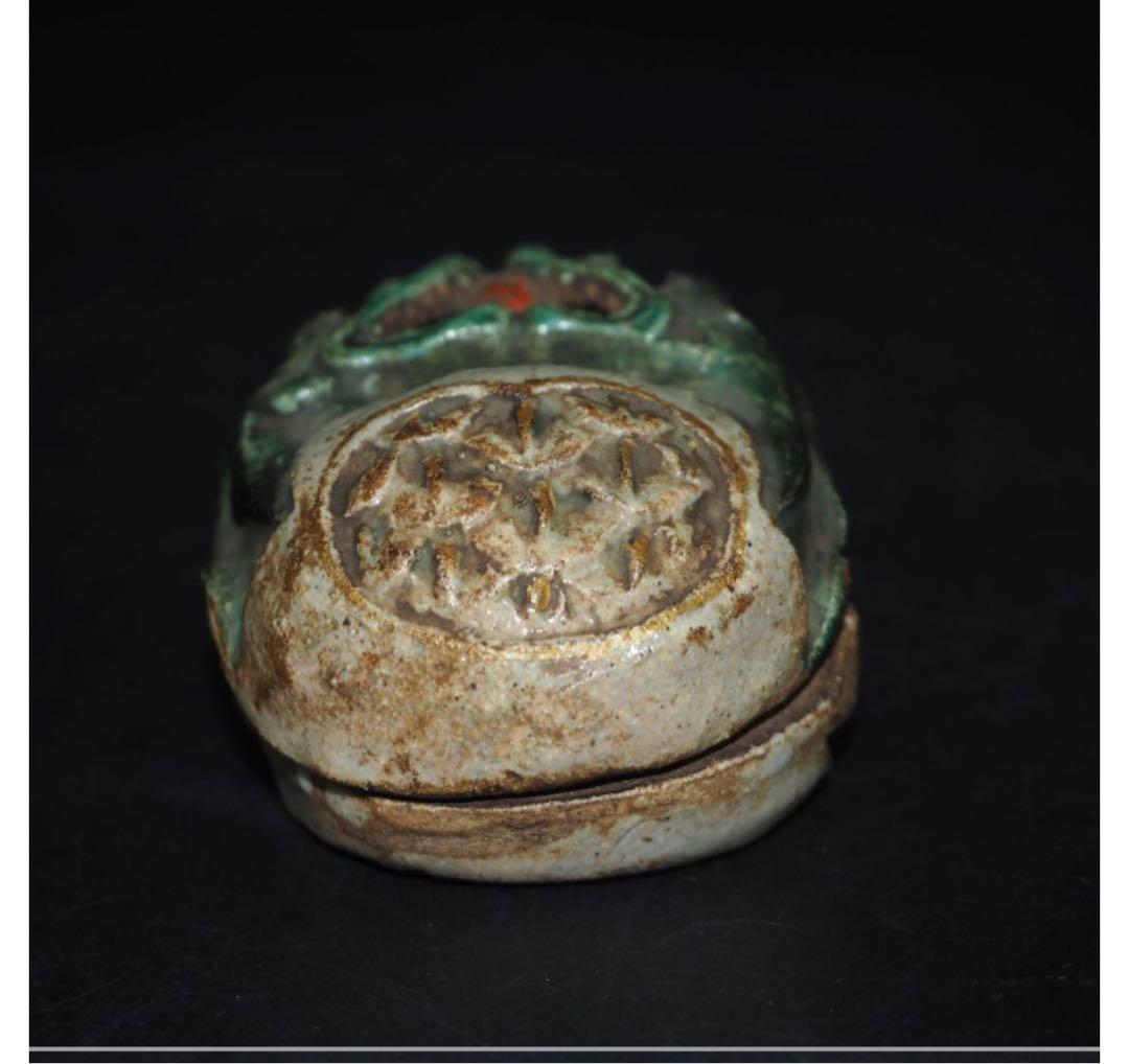 送料無料　江戸時代古九谷？双龍争珠香合　華道具茶道具